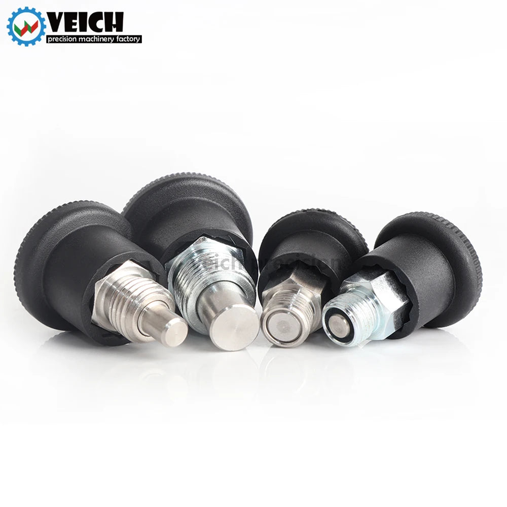 VEICH VCN218 M8 M10 M12 M16 Stainless Steel Locking Spring Loaded Screw Retractable Mini Indexing Plunger with Lock