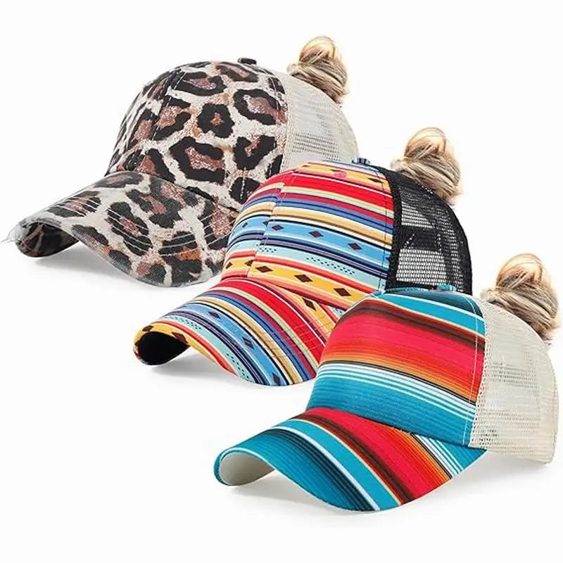 Fashion Style Ponytail Top Hats Baseball Caps High Messy Bun Caps Ponycaps Dad Hat for Women
