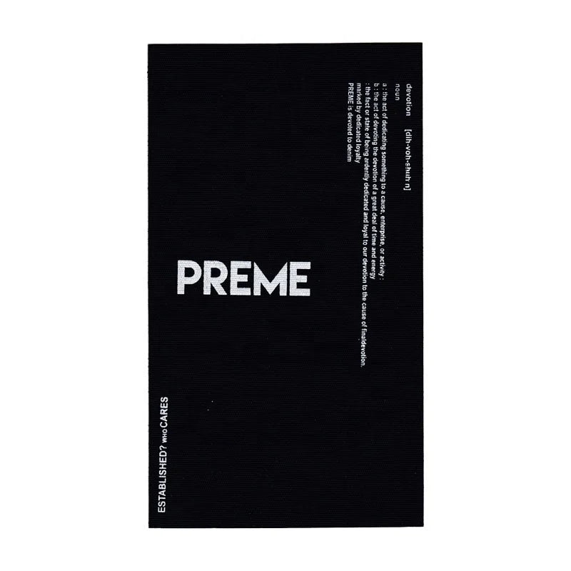 Factory Wholesale Brand Name logo Customized Black Canvas Printing Label Printing White Canvas Tag for Denim/mattress