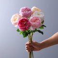 Real Touch Feel Moisturizing Artificial Flowers Rose Short Branch Tea Rose Dried Flower for Home Wedding Valentine Decoration