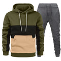 Plus Size Custom Two-Piece Tracksuit Men Unisex Patchwork Hoodie Sweatshirt Sportswear Hoodies Sweatshirts