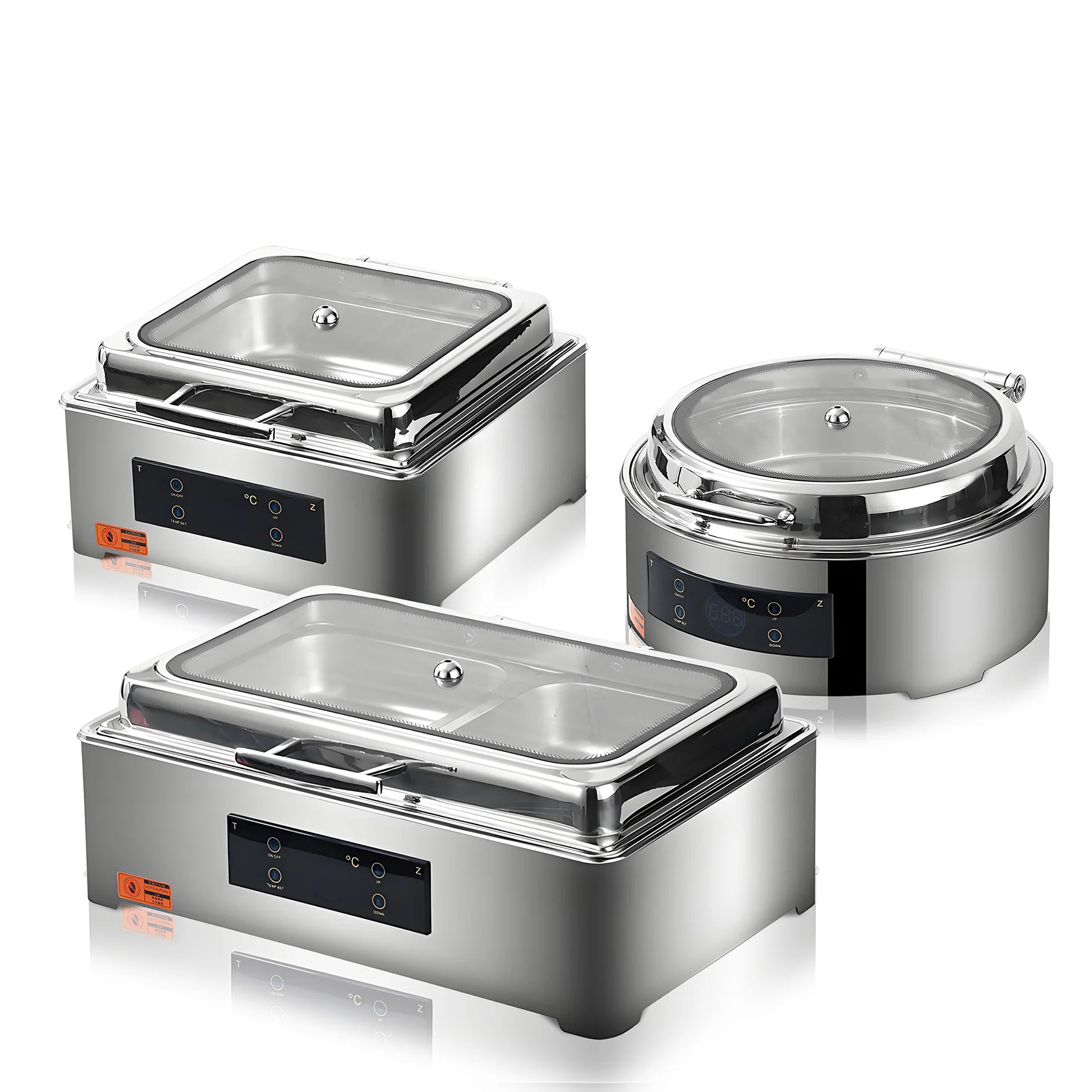 YITIAN Catering Luxury Food Warmers Stainless Steel Heating Chafing Dish Buffet Set Restaurant Equipment Electric Chafing Dish