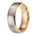 OAHLAN 8mm Free Logo Engraving Non-Fading 8mm Brushed Silver Rose Gold Plated Men's Wedding Band Pure Tungsten Rings for Men