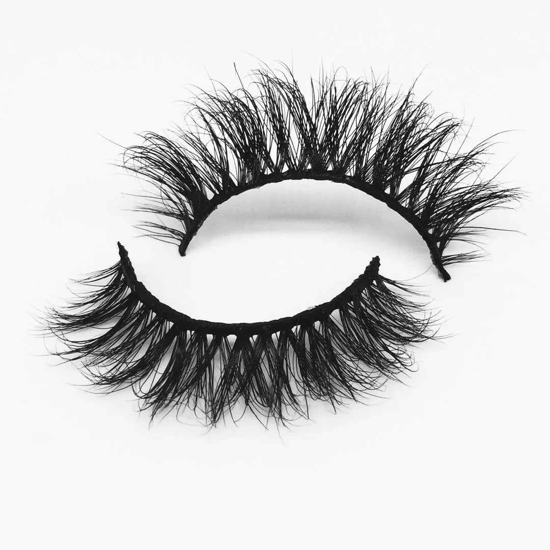 M805 Customized False Eyelash 15mm Fur Mink Hair Russian Eyelash Extensions Super Curly Wink Winged Lash Cat Eye fox Eye Nature