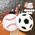 Creative Sports Style Coin Purse Wallet Basketball Football Shaped Storage Bag Headphone Box Schoolbag Pendant Keychain