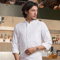 Tesimei OEM High-End Men's Summer Chef Work Clothes New Style Long Sleeve Western Kitchen Uniform Restaurant Bar White Custom