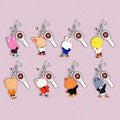 Kpop StrayKids 2PCS/SET Stainless Steel Acrylic Cartoon Keychains Lightstick Keyrings Bag Pendants HyunJin Felix Bangchan Fans