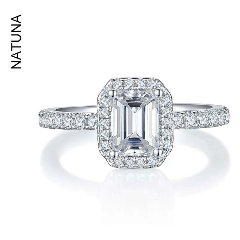 Custom Wholesale Cubic Moissanite Eternity Ring Women Jewelry Promise 925 Sterling Silver Engagement Wedding Ring