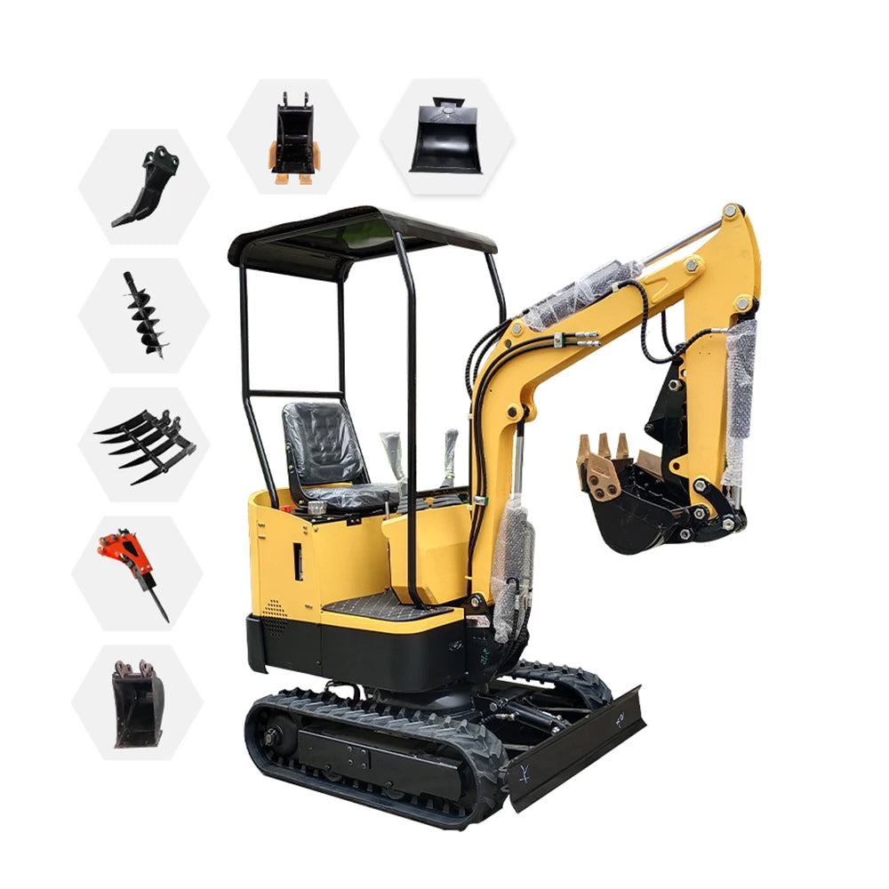 Professional Chinese Manufacturer's 1 Ton Mini Excavator Multifunctional Small Digger Crawler Engine Motor Core for Sale