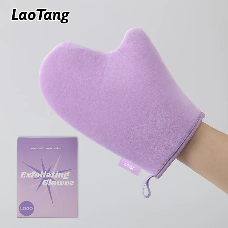 Laotang Custom Logo Wholesale Tan Glove Mousse Black Pink Brown Tan Self Tanner Applicator Self Tanning Mitt for Women