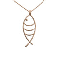Cute Simple Hollow Sea Fishbone Fish Pendant Necklace for Women and Girl