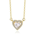 Dainty Custom 925 Sterling Silver Cz Micro Pave Gold Plated Double Heart Hollow Diamond Pendant Necklace for Women