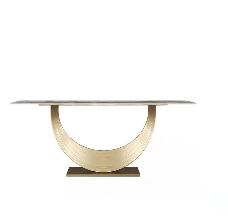 Console Table Brushed Titanium Gold Stainless Steel New Design Marble Top Modern Living Room Furniture Luxury Console Table