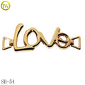 Fashion Women Shoe Buckles and Accessories Hollowing Letter Gold Color Brand Shoelace Tags Decoration