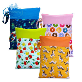 Babyshow Waterproof Adult Baby Diaper Bag for Storage Cloth Diaper Carry Wet Bag Wholesale Fashion Printing Wet Bags