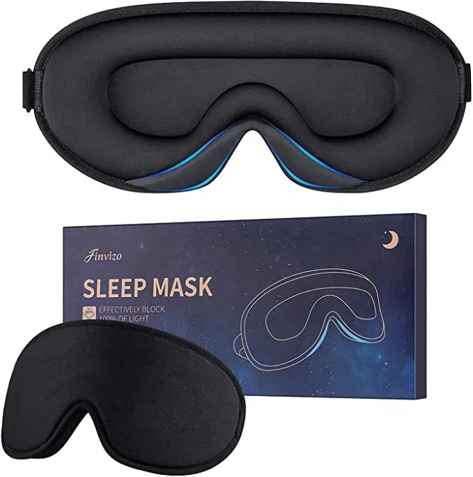Custom Logo 3D Elastic Knit Sleepmask Comfortable Satin Printed Sleeping Eye Mask Crystal Material OEM Supply