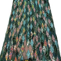 Green Heavy Sequin Embroidery Lace Fabric Mesh French Lace With Crystal Beads Dress Tulle for Wedding Dresses