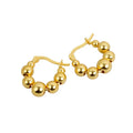 Daidan Hoop Earrings Gold Plated 925 Silver Jewelry Beaded Silver Ball Huggie Hoop Earrings