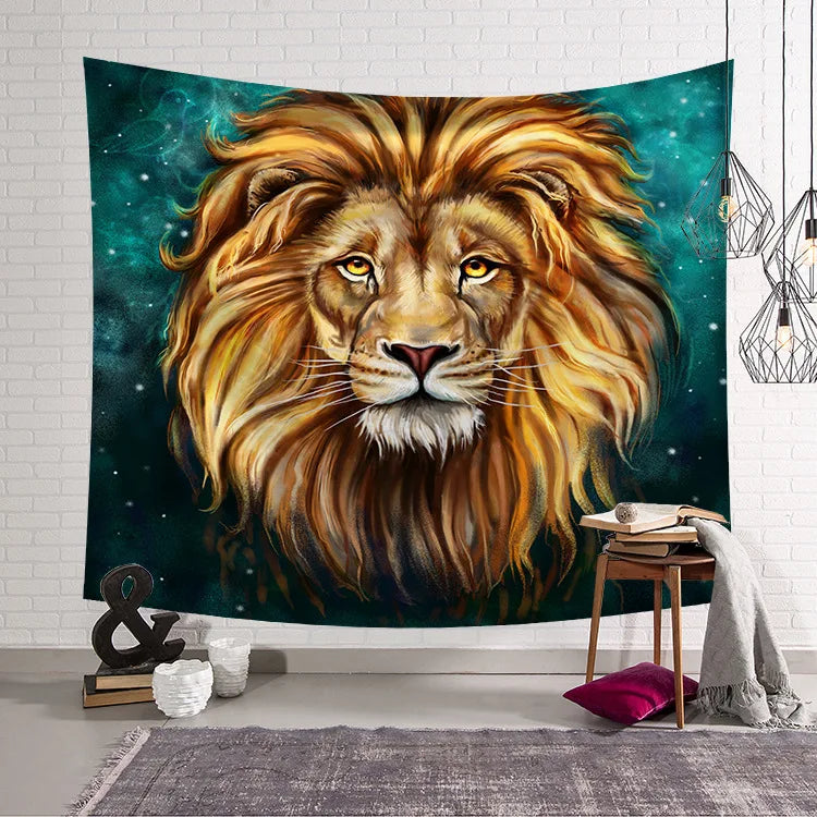 Nordic Simplicity Black and White African Animals Lion Tiger Elephant Wall Decoration Yoga Mat Table Cloth Tapestry MegaBDM