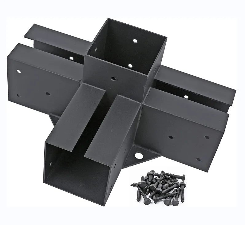 Sustainable Base Brackets with Screws and Bolts Durable Steel Pergola Kit Ideal for Wood Stand Pergolas Gazebo Garden