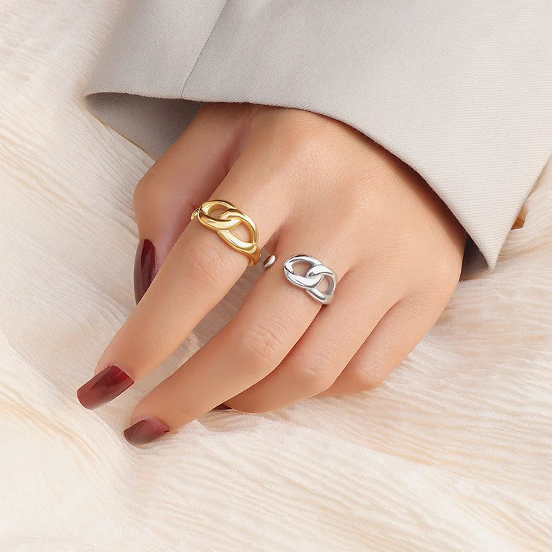 New Fashion Simple Design Titanium 316L Stainless Steel Ring for Women Jewelry