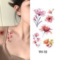 Cherry Blossom Tattoo Sticker New Watercolor Tattoo Sticker Waterproof and Sweat Proof Small clear Petal Tattoo Sticker