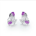 C8111 Abiding Jewelry Popular Design Natural Amethyst Butterfly Women Ear Rings Dainty Silver 925 Earrings