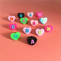 Colorful Acrylic Initial Heart Ring Resin Friendship Letter Rings Women DIY Stackable Jewelry