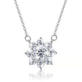 Manufacturer Fine Jewelry 925 Silver White Gold Romantic Design Sunflower 1 Carat Moissanite Diamond Pendant Necklace for Women