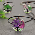 Hot Sale Trendy Promotional Gift Natural Dried Flower Gold Plated Handmade Specimen Plant Life Tree Bark Rope Necklace