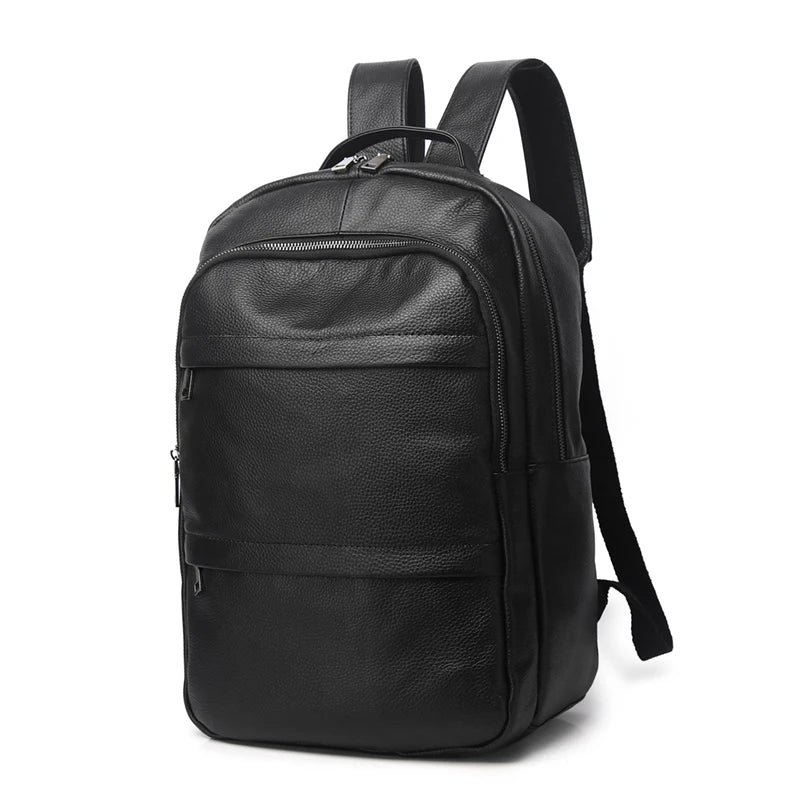 SCHLATUM  Custom Vintage Black Back Pack Bags Men Genuine Leather Backpack