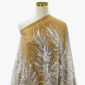 Super Sparkle White Sequin Beading Bridal Tulle Lace With White Pearls Lace Fabric for Wedding Party HY1712-3