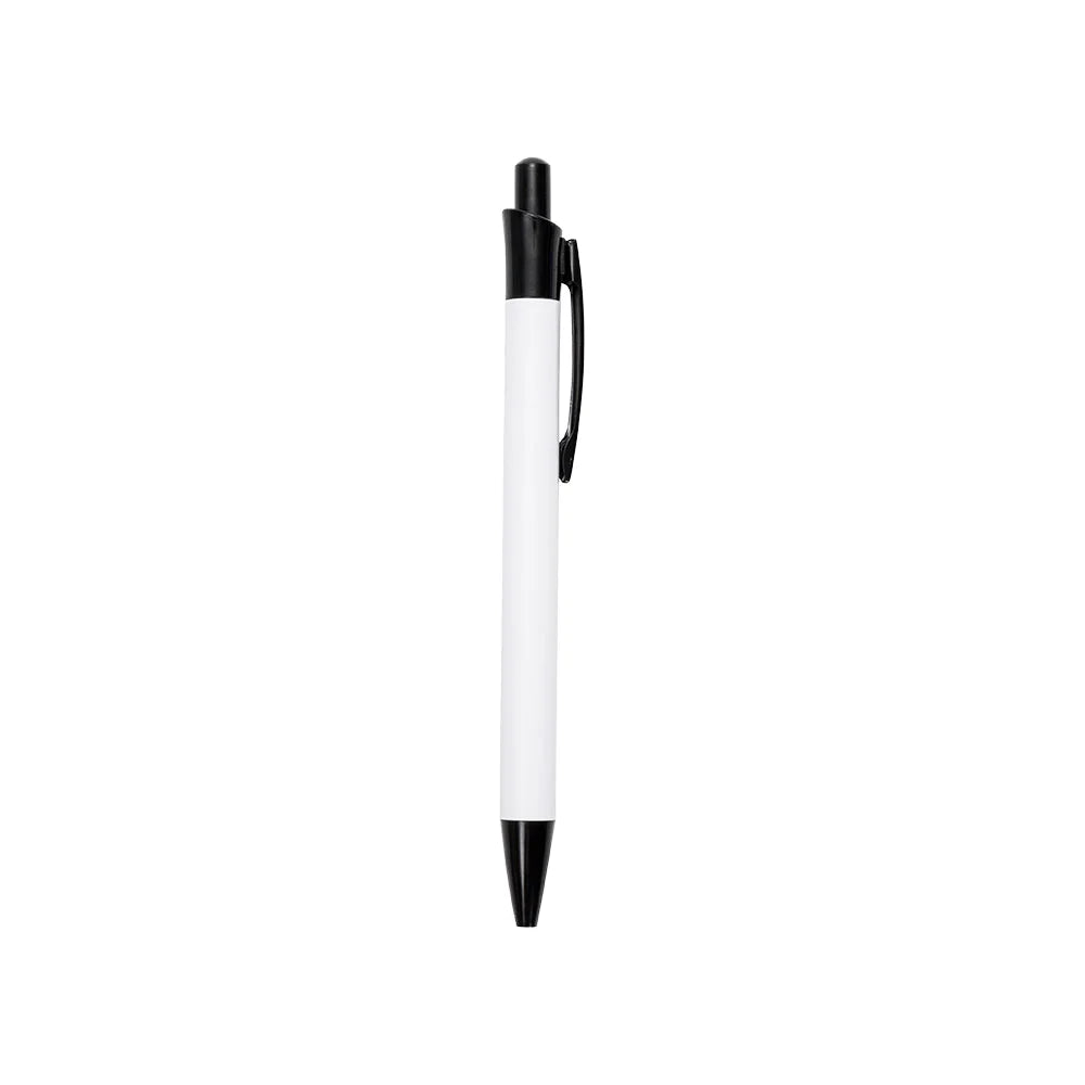 BestSub Wholesale Shrink-Wrapped White Ballpoint Pens Sublimation Blank with Metal Barrel for Custom Designs