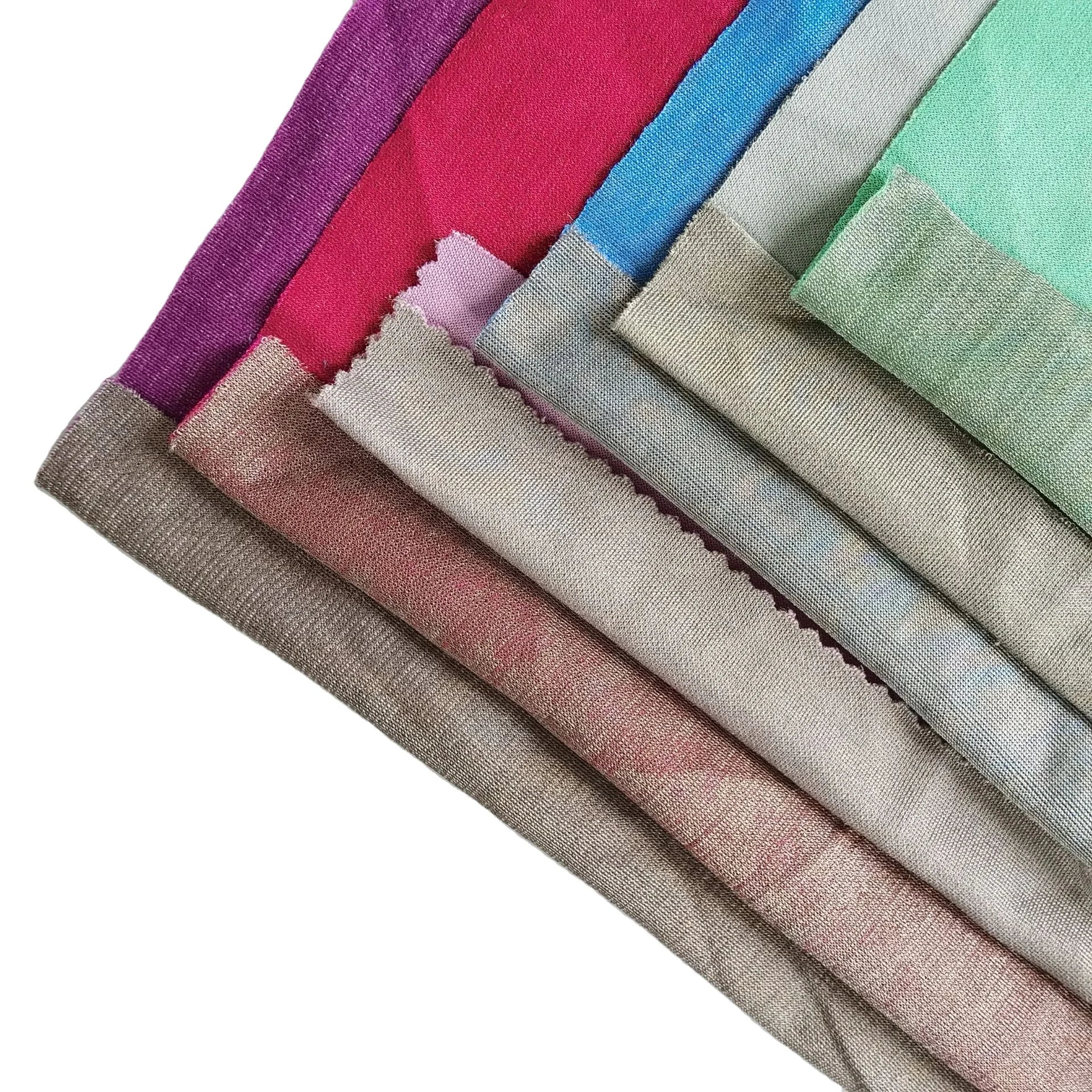 Silver Fiber Metallic Plain Organic Blended for Radiation Resistant Lightweight Dress Lining Fabric