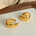 New Arrival Fashion Waterproof 18k Gold Plated Stainless Steel Finger Ring Chic Anti-tarnish Gold Chunky Large Ring for Women
