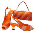 Newest Dance Shoes and Bag Set 8 cm High Heels With Clutch Bag for Women Wedding Shoes and Bag Set With Top Quality