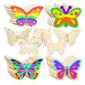 25 Pieces Unfinished Wooden Butterfly Cutouts Blank Butterfly Wooden Slices Paint Crafts DIY Craft Tag for Kids Painting