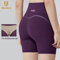 Women's High Waist Gym Sports Leggings Quick Dry Breathable Peach Hip No Front Seam Solid Workout Shorts for Running Fitness