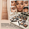 Private Label Matte Compact Pressed Powder Setting Face Palette Oil-Control Full Coverage Contour for Dark Skin Tone Waterproof