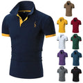 Custom Design Your Own Logo Embroidered Deer Polo V Neck Shirts Quick Dry Man Golf Polo T-shirt Shirts