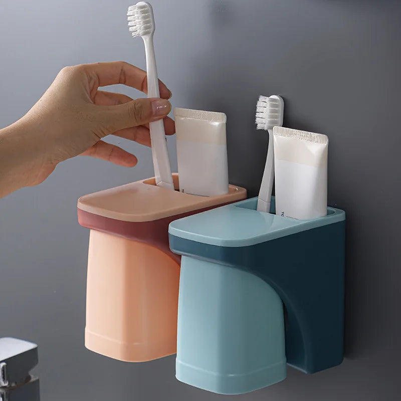 Bathroom Accessories Set Toothbrush Holder Magnetic Toothpaste Dispenser Holder Toothbrush Wall Bathroom Tools Set