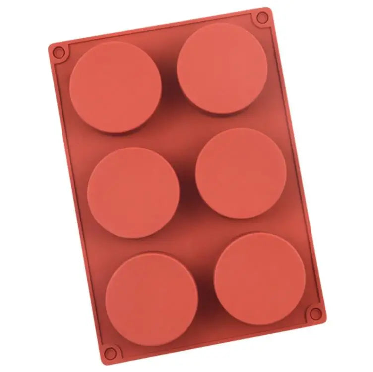 6 Hole Round Cylinder Shape Silicone Cake Mold DIY Handmade Soap Making Moulds Silicon Candle Chocolate Molds Baking Tools