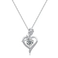 Wholesale Women Luxury D Color VVS 1ct Moissanite Pendant 925 Sterling Silver Rose Heart Necklace Pendant Fine Jewelry for Gift