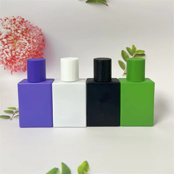 Factory Outlet Hot Purple White Green Black Green Sale Rectangular Perfume Spray Press Spray 30ml Bottle Customizable Colors