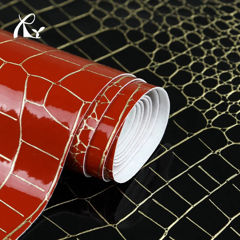 In Stock 0.7mm Crocodile PVC Leather High Quality Artificial Synthetic Leather for Bags Shoes Home Decoration and Upholstery