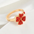 Fashion Luxury Rotatable Four-leaf Clover Windmill Inlaid Full Zircon Ring Female Trend Personality Lucky Clover Jewelry