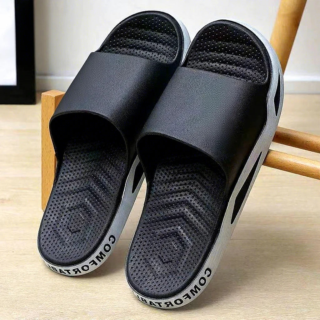 Large Size Men's PVC Winter Soft Light Weight Anti-Skid Quick Drying Indoor/Outdoor Slippers Comfortable Style Home Bathroom