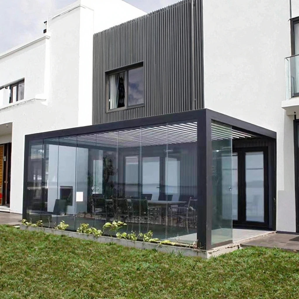Aluminum Louvered Pergola with Flip Blades Shock-Resistant & Short Delivery for Outdoor Garden Use