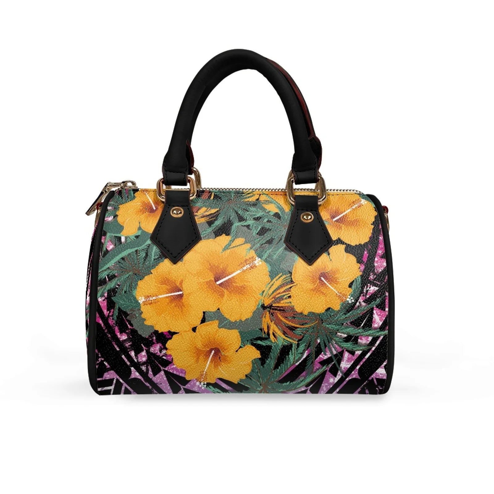 Top Sale Classical Handbag Pu Leather Ms Portable Pillow Bag Polynesian Tribe Art Print on Demand Women's Tote Bag Shoulder Bags