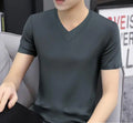 New Design Ice Silk T-shirts Pour Hommes Short Sleeve Men V-Collar T-Shirt Plain Men's T-shirts